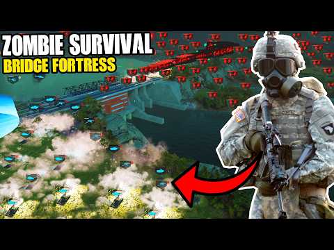 Can Largest BRIDGE FORTRESS Hold in ZOMBIE SURVIVAL Simulator?! - Broken Arrow