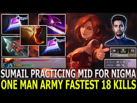 SUMAIL | Lina | Practicing Mid for Nigma | One Man Army 18 Kills | Dota 2 | Pro Gameplay Highlights