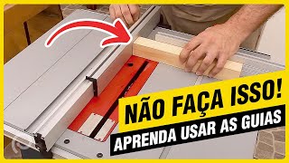 Como usar as guias da serra de bancada