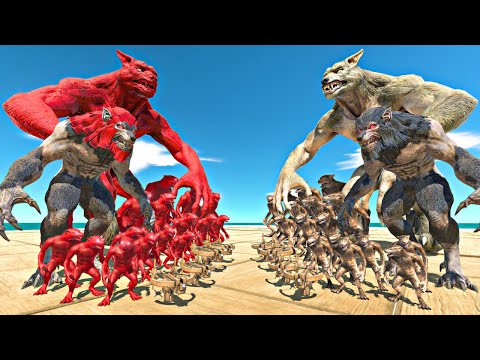 Werewolf Fights in Ballista Arena | Red Zombie Itself vs Werewolf - Animal Revolt Battle Simulator
