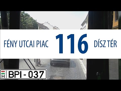 BKV 116-os autóbusz útvonala (Dísz tér -  Fény utcai piac)