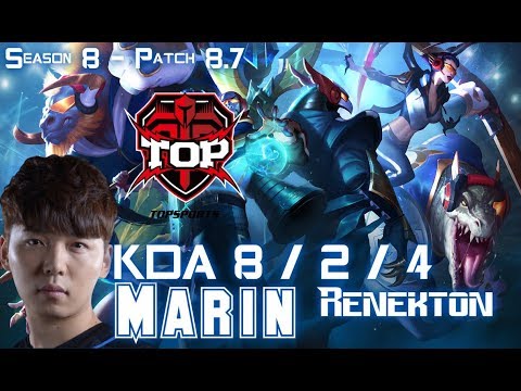 TOP MaRin RENEKTON vs CAMILLE Top - Patch 8.7 KR Ranked
