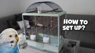 how I set up the cage for budgies