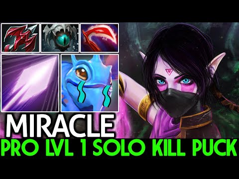 MIRACLE [Templar Assassin] Bring High Skill is Back LVL 1 Solo Kill Puck Dota 2