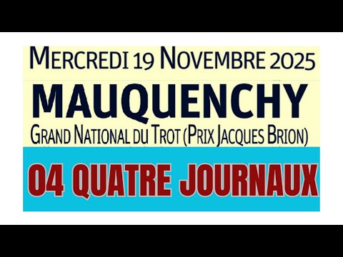 PRIX 13°ETAPE GRAND NATIONAL TROT 04 QUATRE JOURNAUX WEEKEND GAZETTE GENY COURSE PARIS TURF 19.11.25