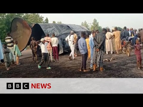 Video | Fire after Nigeria tanker crash kills more than 100 people | BBC News