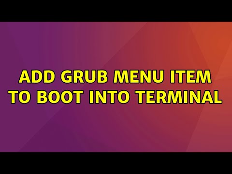 Ubuntu: Add GRUB menu item to boot into terminal