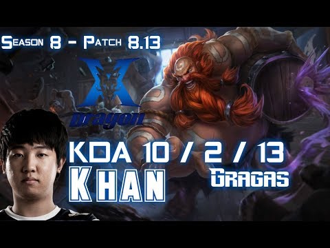 KZ Khan GRAGAS vs YASUO Top - Patch 8.13 KR Ranked