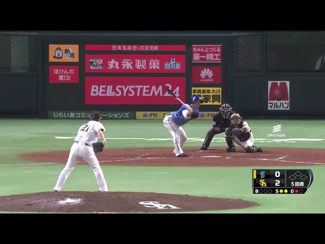 【5回表】抜群の制球力!! ホークス・和田 外角低めの直球で10K!! 2016/6/8 H-DB