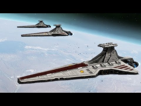 3 Venators vs 3 ISD1 - Star Wars: Empire At War Remake NPC Battle