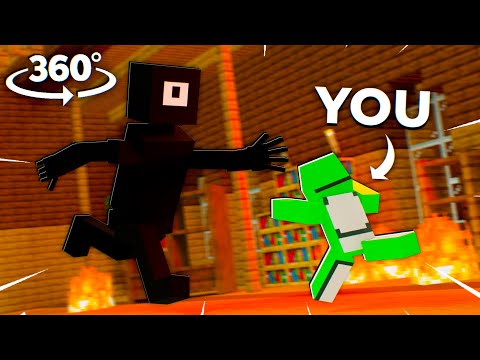 360° Doors Seek Chase - Minecraft | VR 4K Animation