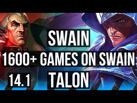 SWAIN vs TALON (MID) | Rank 6 Swain, 1600+ games, 8/2/4 | KR Master | 14.1