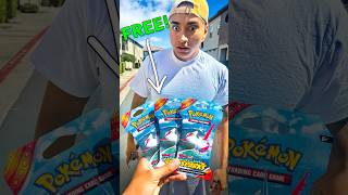 Giving FREE Pokémon Packs for Strangers!😲✨❤️ #shorts #pokemon #pokemoncards