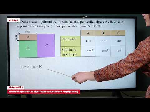 e Mesimi Klasa 5 - 5050 Matematikë - Zbatimi i njehsimit të sipërfaqeve në probleme