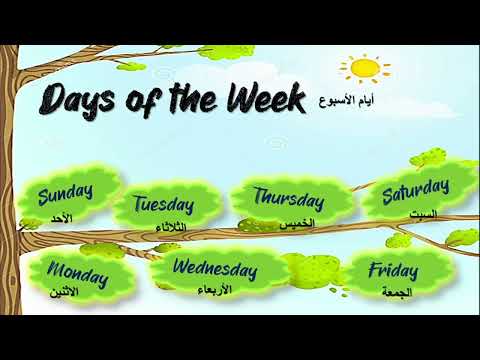 ايام الاسبوع في الانجليزية