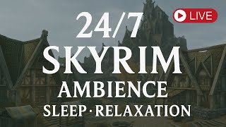 24/7 Skyrim Ambience & Music | Relax, Sleep, Study, Explore | The Echoing Vale