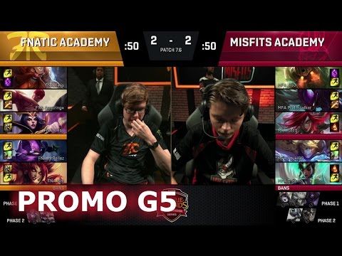 Misfits Academy vs Fnatic Academy | Game 5 Promotion S7 EU LCS Summer 2017 | MFA vs FNA G5