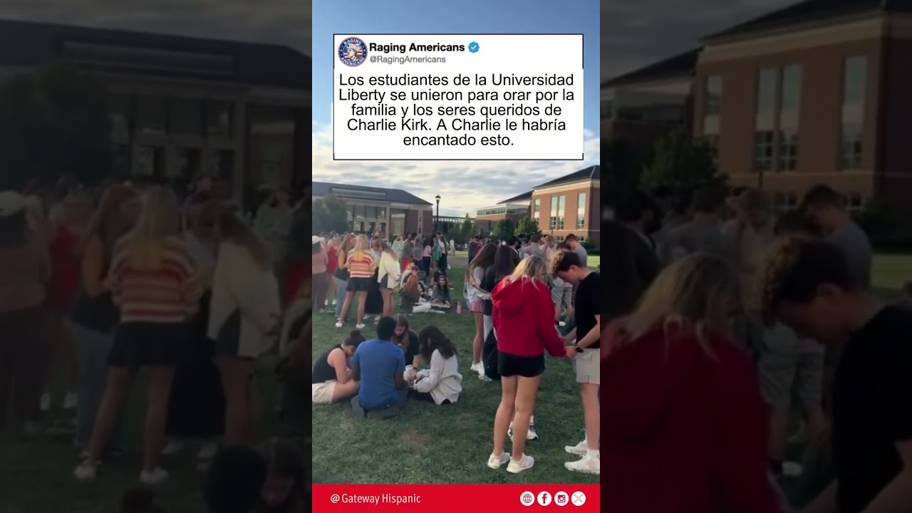 Estudiantes de la Universidad Liberty oran por Charlie Kirk