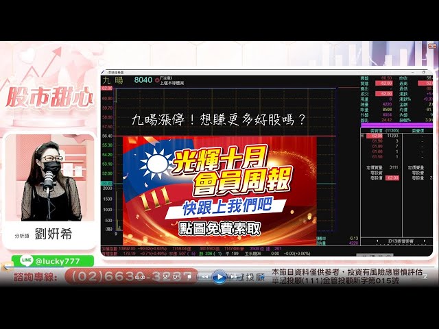 1006 - 九暘漲停，合一大漲，回升股強強滾