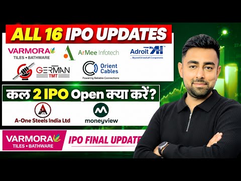 Moneyview IPO | A One Steels IPO | Varmora IPO Final Update | All 16 IPO Updates | Jayesh Khatri