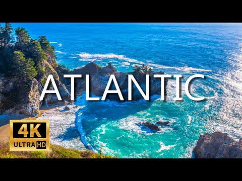 FLYING OVER ATLANTIC (4K UHD) Amazing Beautiful Nature Scenery & Relaxing Music - 4K Video Ultra HD