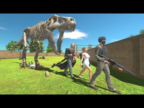 Escape from Skeleton T-REX - NEW UPDATE Animal Revolt Battle Simulator