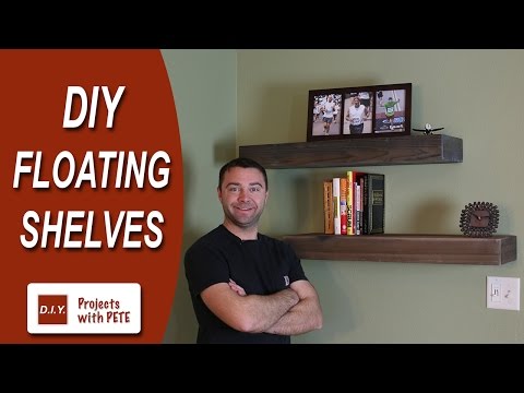 Part of a video titled How to Make Floating Shelves - DIY Wood Floating Shelves - YouTube