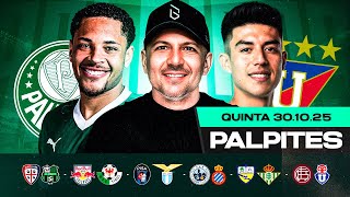 PALPITES DE FUTEBOL PARA 30 10 2025 (QUINTA-FEIRA) | Boleiros Tips