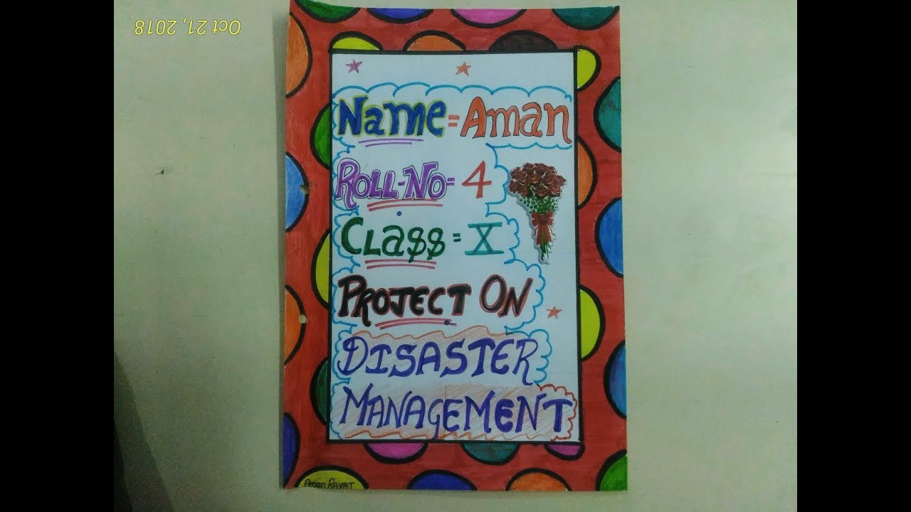 Disaster management project for class 10 and 9 l social science l