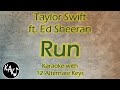 Run Karaoke Taylor Swift ft. Ed Sheeran Instrumental Lower Higher Male Female Original Key