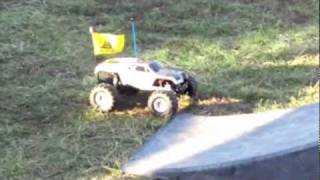 Traxxas Monster Jam Grave Digger and Maximum Destruction with Flags!