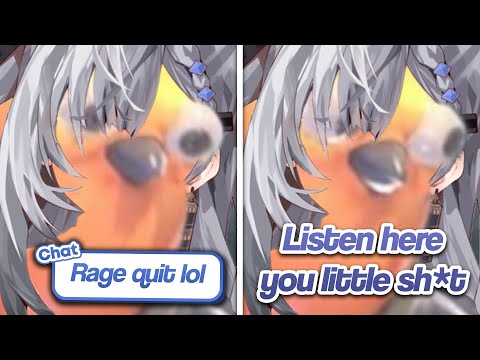 Chat: "Rage quit lol"; Zeta: "𝙇𝙞𝙨𝙩𝙚𝙣 𝙝𝙚𝙧𝙚 𝙮𝙤𝙪 𝙡𝙞𝙩𝙩𝙡𝙚 𝙨𝙝*𝙩"