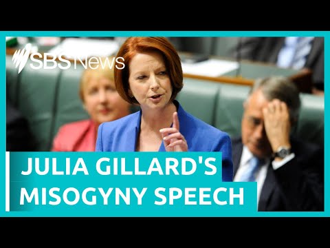 Julia Gillard's famous misogyny speech 10 years on in full | SBS News