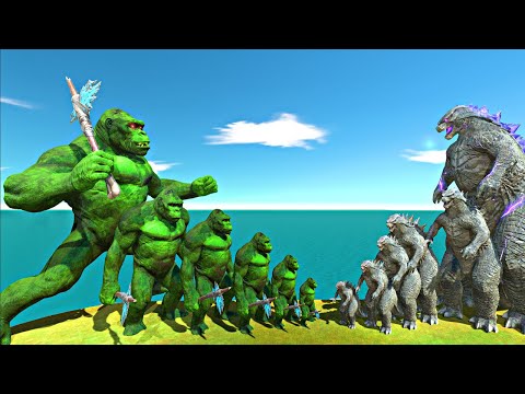 Growing Plank King Kong vs Growing Godzilla 2014 - Animal Revolt Battle Simulator
