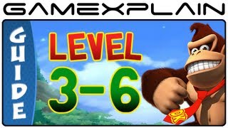 Donkey Kong Country Returns 3D: 3-6 Temple Topple (Puzzle Pieces, KONG Letters Guide, Walkthrough)