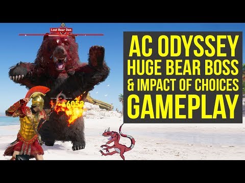 Assassin's Creed Odyssey Gameplay E3 - Huge BEAR BOSS & Impact Of Choices (AC Odyssey Gameplay E3) Video