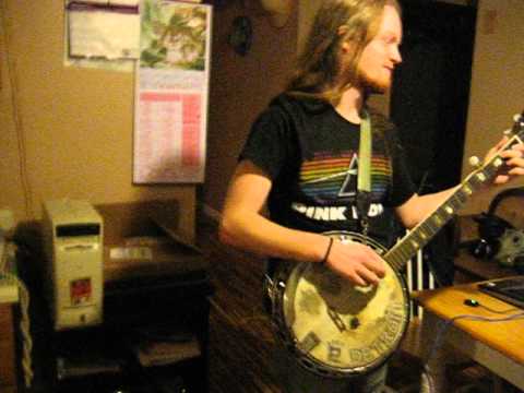 Sean's first time plucking a banjo.