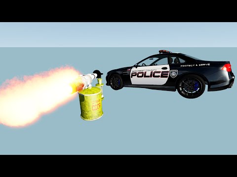 Hot Wall of Gas Burners - Car Destruction - Beamng Drive | TrainWorld