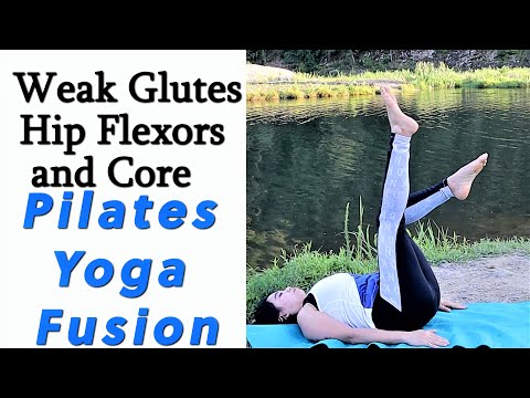 Pilates Yoga Fusion Beginner 10 minute Routine to Activate Weak Core Glutes and Hip Flexors
