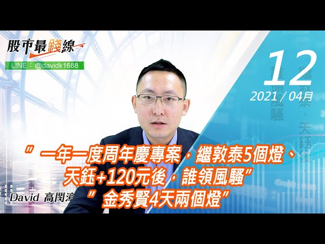 20210412《股市最錢線》#高閔漳，”一年一度周年慶專案，繼敦泰5個燈、天鈺+120元後，誰領風騷””金秀賢4天兩個燈”