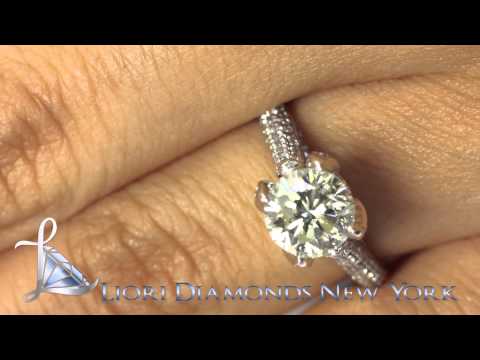 ER-1011 - 1.65 Carat J-VS1 Cushion Cut Natural Diamond Engagement Ring 14k Gold Pave Halo