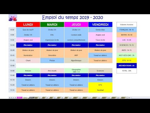 Emploi du temps numérique pour les professeurs des écoles