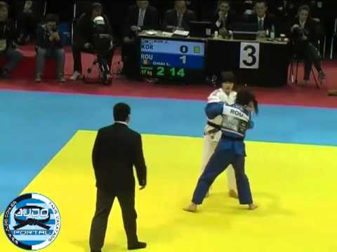 Judo Grand Prix Dusseldorf 2013 Bronze -57kg KIM Jan-Di (KOR) - OHAI Loredana (ROU)