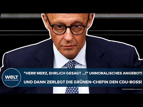 Video Thumbnail: DEUTSCHLAND: "Herr Merz, ehrlich gesagt ...!" Unmoralisches CDU-Angebot! Knallhart-Konter der Grünen