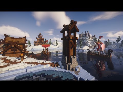 Transforming a Snowy Tundra Biome | Minecraft Nordic Village Build Timelapse [DOWNLOAD]