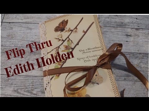 Edith Holden Journal Flip Through, Envelope Junk Journal, Travelers Notebook Size / Style, Eclectic