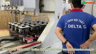 máy làm mộng âm dương cnc 4 trục 16 dao kẹp phôi xoay 180 độ