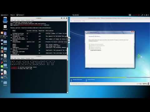 How to create vm w7x64 and hack with kalilinux msfconsole exploit eternalblue