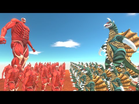 Colossal Titan vs Gigan 197X – The Clash of Flesh and Steel! - Animal Revolt Battle Simulator