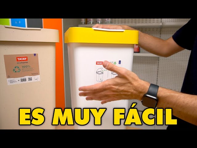 Vídeo relacionado con Tatay Cubos de Basura Reciclaje Easy Waste 20L | Set de 3 | Diseño Modular y Apilable | Tapa con Sistema Click | Asa de Transporte Integrada | Hecho de Material Reciclado | 35x27x36 cm - Gris